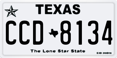 TX license plate CCD8134