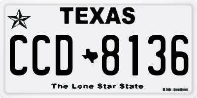 TX license plate CCD8136
