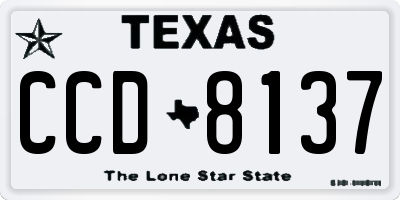 TX license plate CCD8137