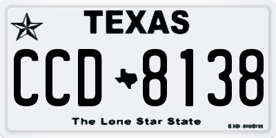 TX license plate CCD8138