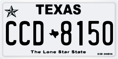 TX license plate CCD8150