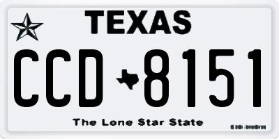 TX license plate CCD8151