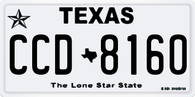 TX license plate CCD8160