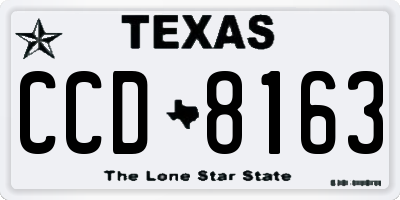 TX license plate CCD8163
