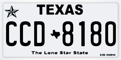 TX license plate CCD8180
