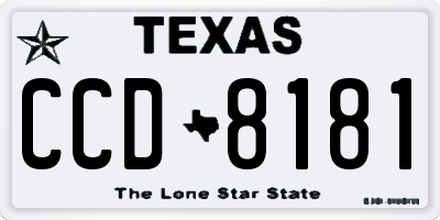 TX license plate CCD8181