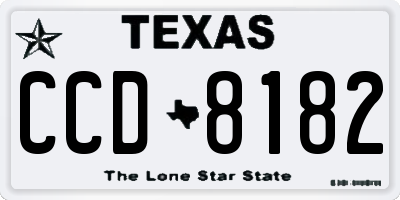 TX license plate CCD8182