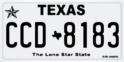 TX license plate CCD8183