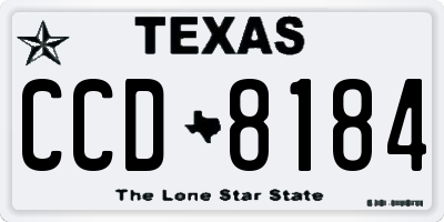 TX license plate CCD8184