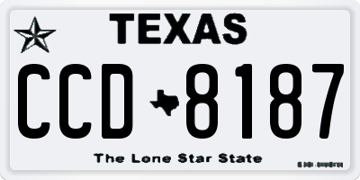 TX license plate CCD8187