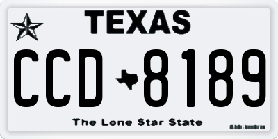 TX license plate CCD8189