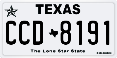 TX license plate CCD8191