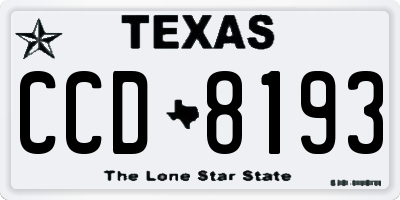 TX license plate CCD8193