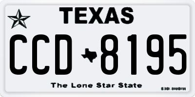 TX license plate CCD8195