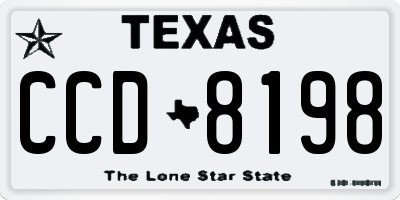 TX license plate CCD8198