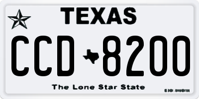 TX license plate CCD8200