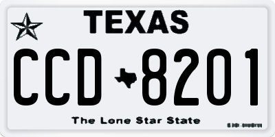 TX license plate CCD8201