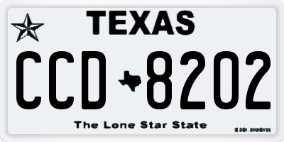 TX license plate CCD8202