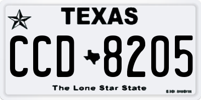 TX license plate CCD8205