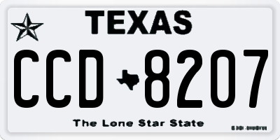 TX license plate CCD8207