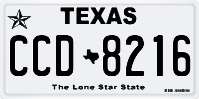 TX license plate CCD8216