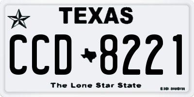 TX license plate CCD8221