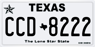 TX license plate CCD8222