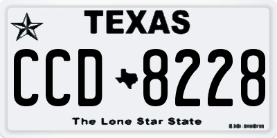TX license plate CCD8228