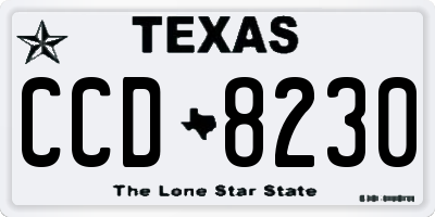 TX license plate CCD8230