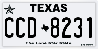 TX license plate CCD8231
