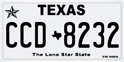 TX license plate CCD8232