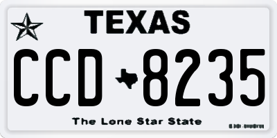 TX license plate CCD8235