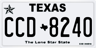 TX license plate CCD8240