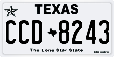 TX license plate CCD8243