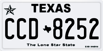 TX license plate CCD8252