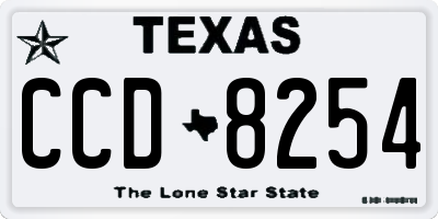 TX license plate CCD8254