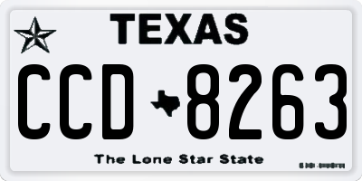 TX license plate CCD8263