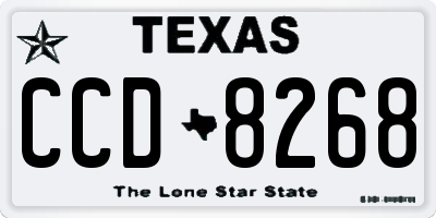 TX license plate CCD8268