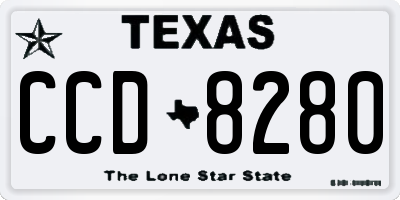 TX license plate CCD8280