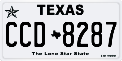 TX license plate CCD8287