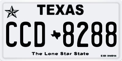 TX license plate CCD8288