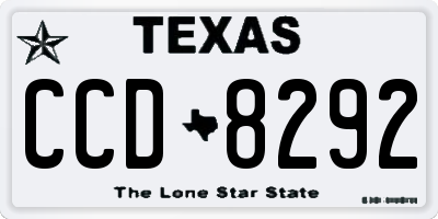 TX license plate CCD8292