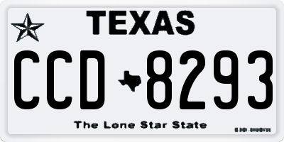 TX license plate CCD8293