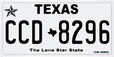 TX license plate CCD8296