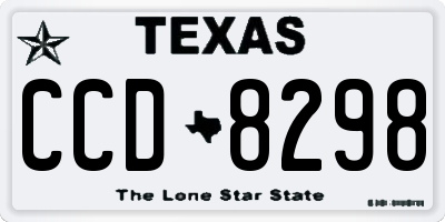TX license plate CCD8298