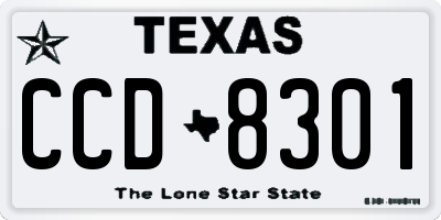 TX license plate CCD8301