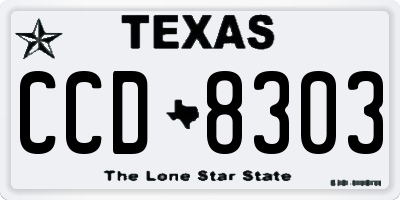 TX license plate CCD8303