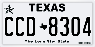 TX license plate CCD8304