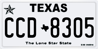 TX license plate CCD8305