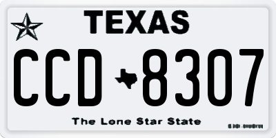 TX license plate CCD8307